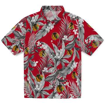 Chicago Blackhawks Hawaiian Shirt - Palm Leaves – Moonbestprint