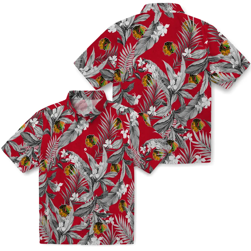 Chicago Blackhawks Hawaiian Shirt - Palm Leaves – Moonbestprint