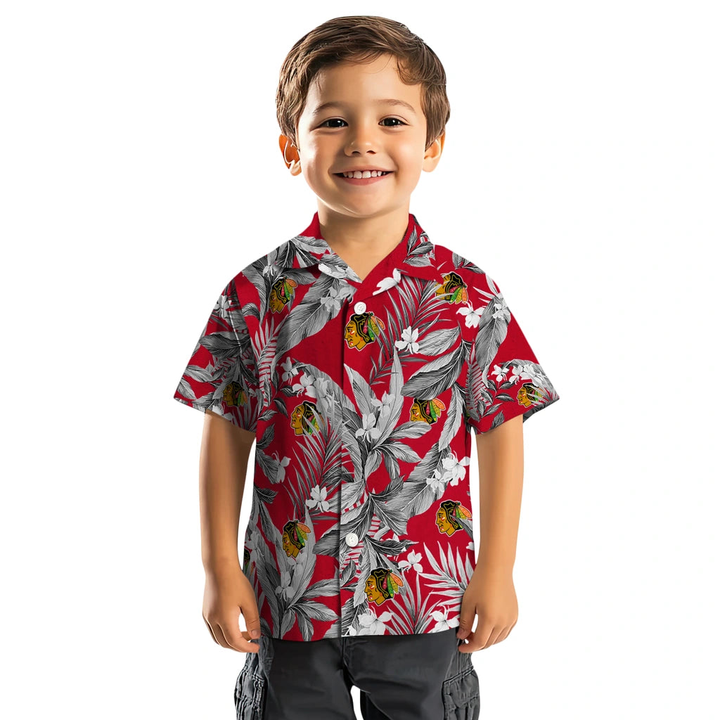 Chicago Blackhawks Hawaiian Shirt - Palm Leaves – Moonbestprint