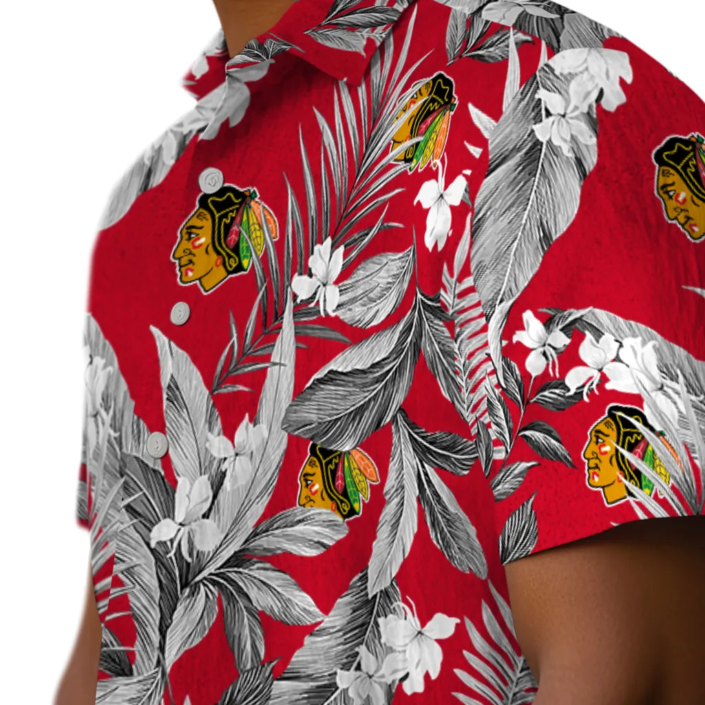 Chicago Blackhawks Hawaiian Shirt - Palm Leaves – Moonbestprint