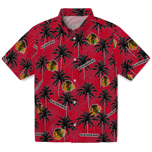 Chicago Blackhawks Hawaiian Shirt - Palm Tree Motif | Moonbestprint