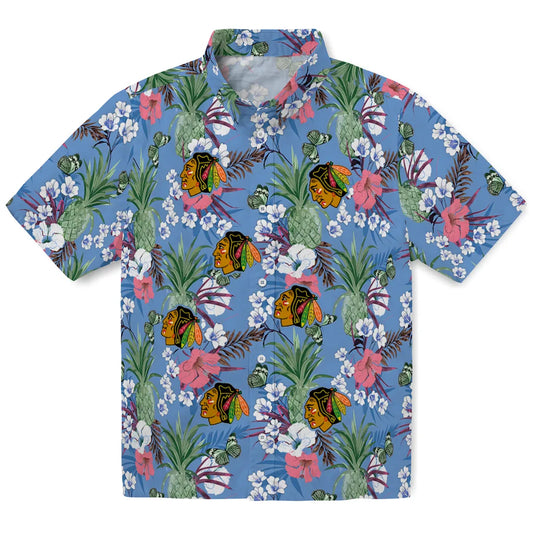 Chicago Blackhawks Hawaiian Shirt - Pineapple Bouquet | Moonbestprint