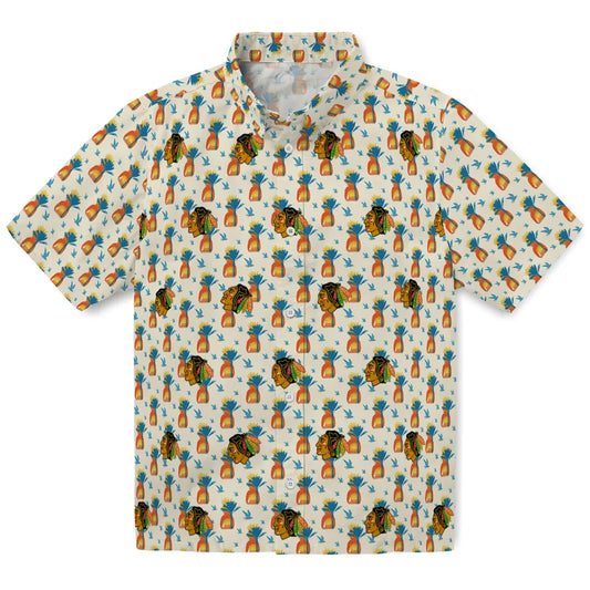 Chicago Blackhawks Hawaiian Shirt - Pineapple Delight | Moonbestprint