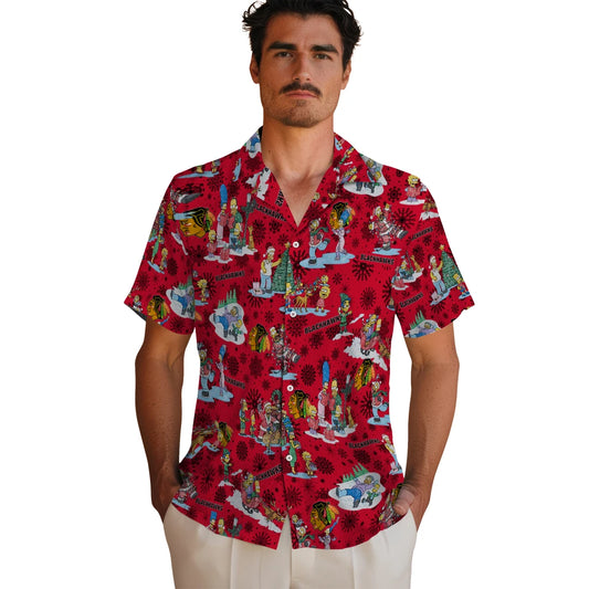 Chicago Blackhawks Hawaiian Shirt - Simpsons Christmas | Moonbestprint