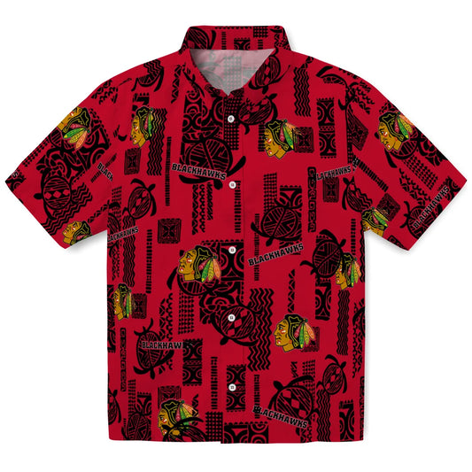 Chicago Blackhawks Hawaiian Shirt - Turtle Lines | Moonbestprint