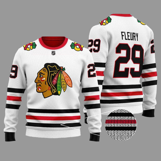 Chicago Blackhawks Nhl Marc-Andre Fleury 29 White Sweater ? Usalast