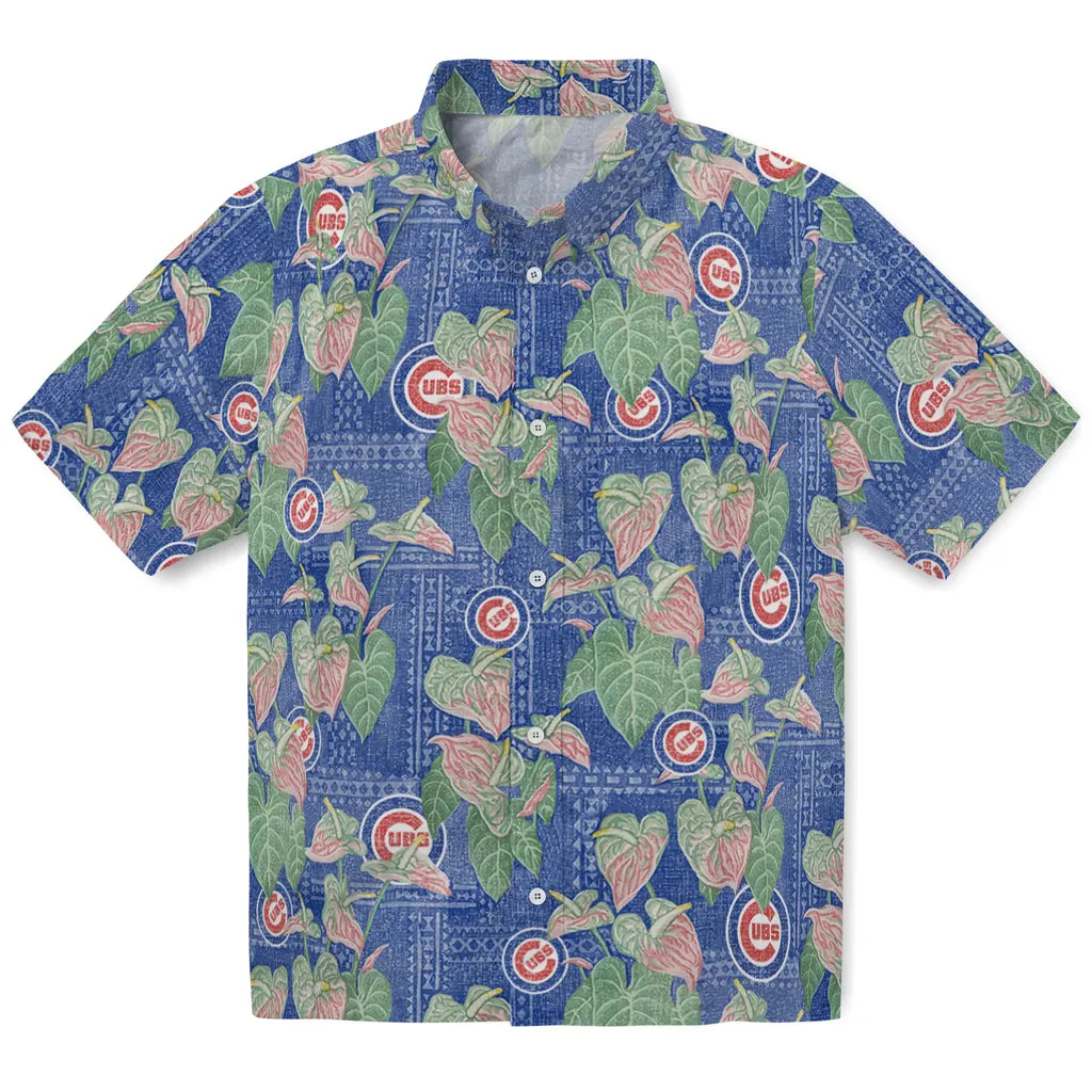 Chicago Cubs Hawaiian Shirt - Anthurium Overlay | Moonbestprint