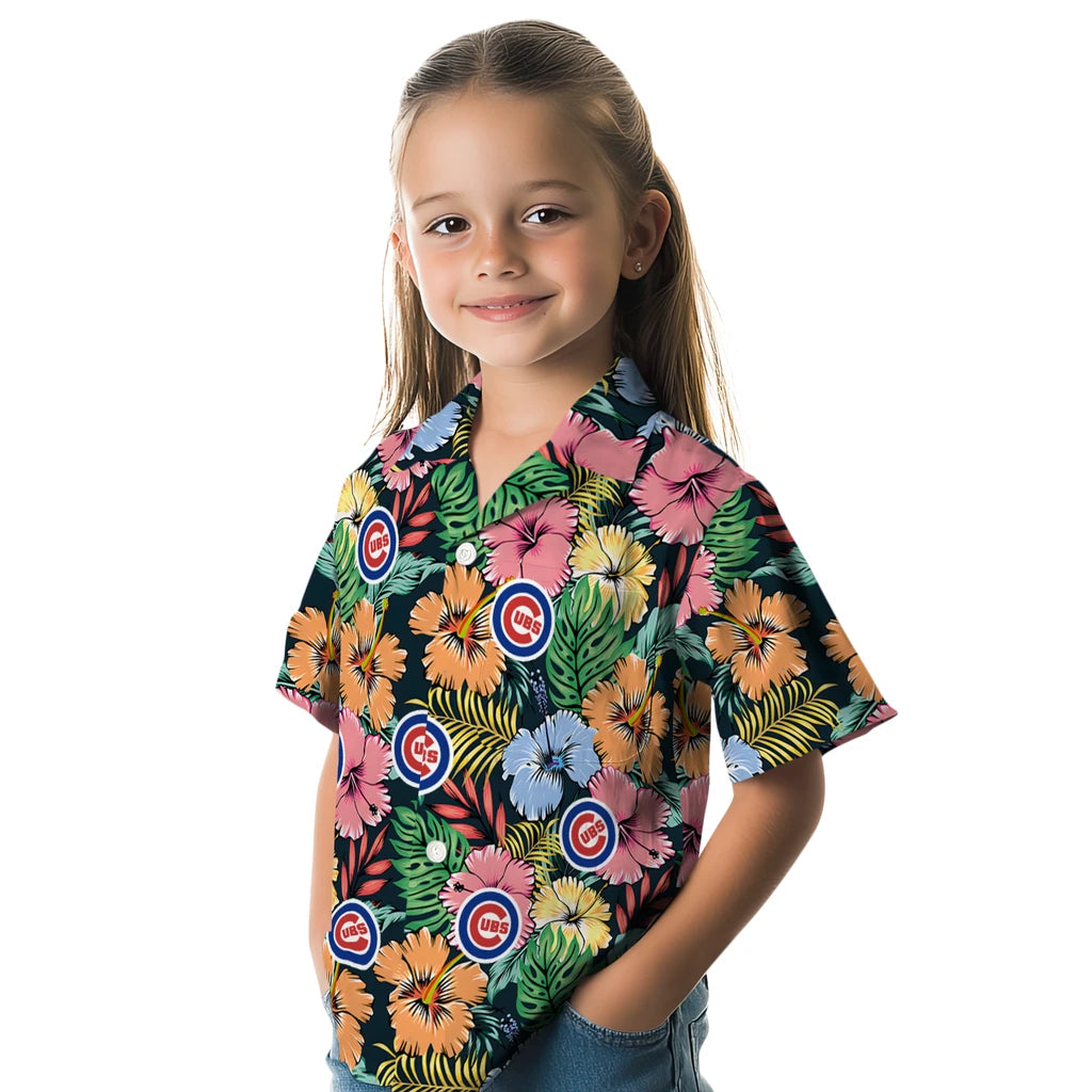 Chicago Cubs Hawaiian Shirt - Brilliant Hibiscus Garden | Moonbestprint