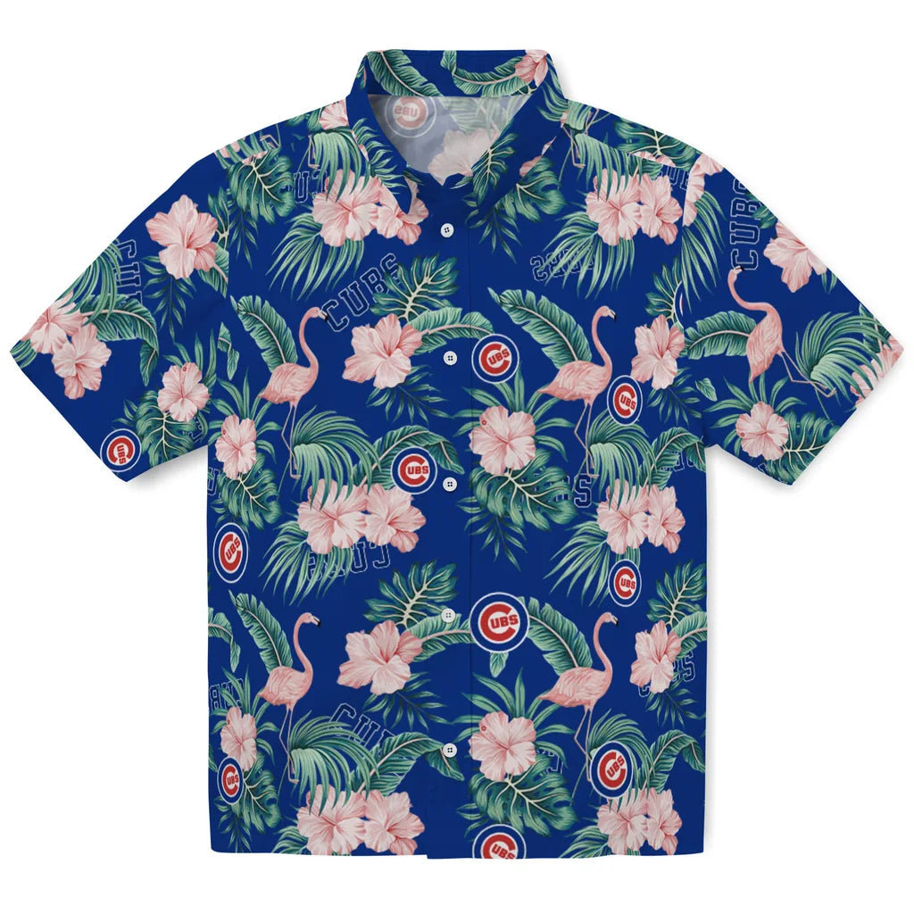 Chicago Cubs Hawaiian Shirt - Flamingo and Hibiscus | Moonbestprint