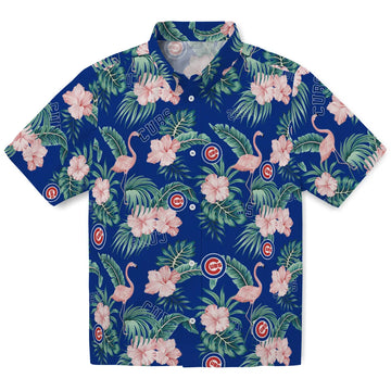 Chicago Cubs Hawaiian Shirt - Flamingo and Hibiscus | Moonbestprint