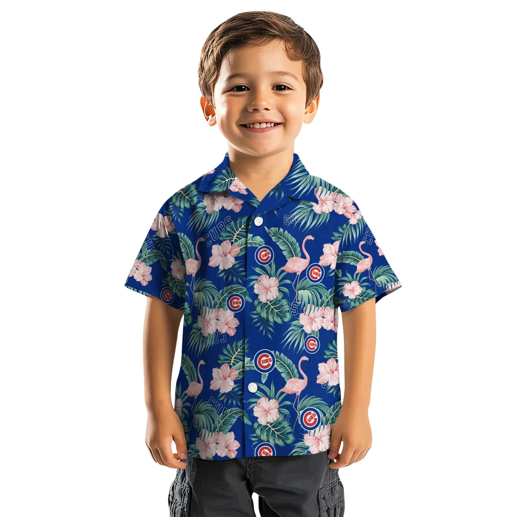 Chicago Cubs Hawaiian Shirt - Flamingo and Hibiscus | Moonbestprint