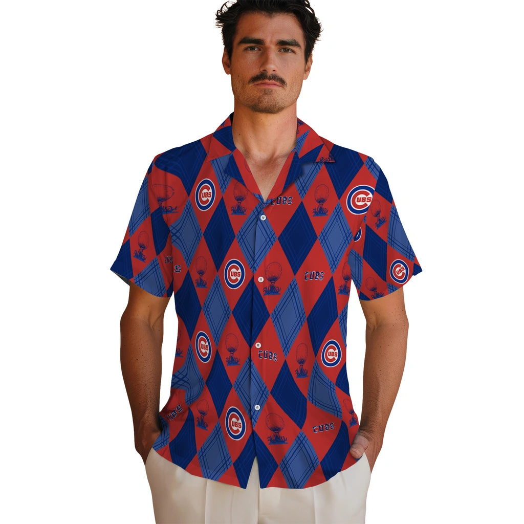 Chicago Cubs Hawaiian Shirt - Golfing Plaid | Moonbestprint