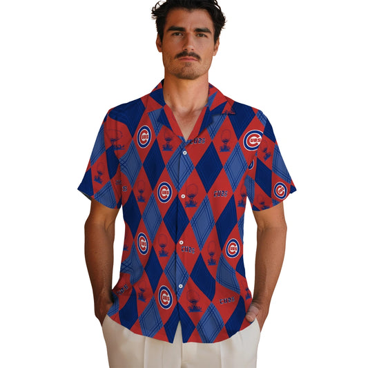 Chicago Cubs Hawaiian Shirt - Golfing Plaid | Moonbestprint