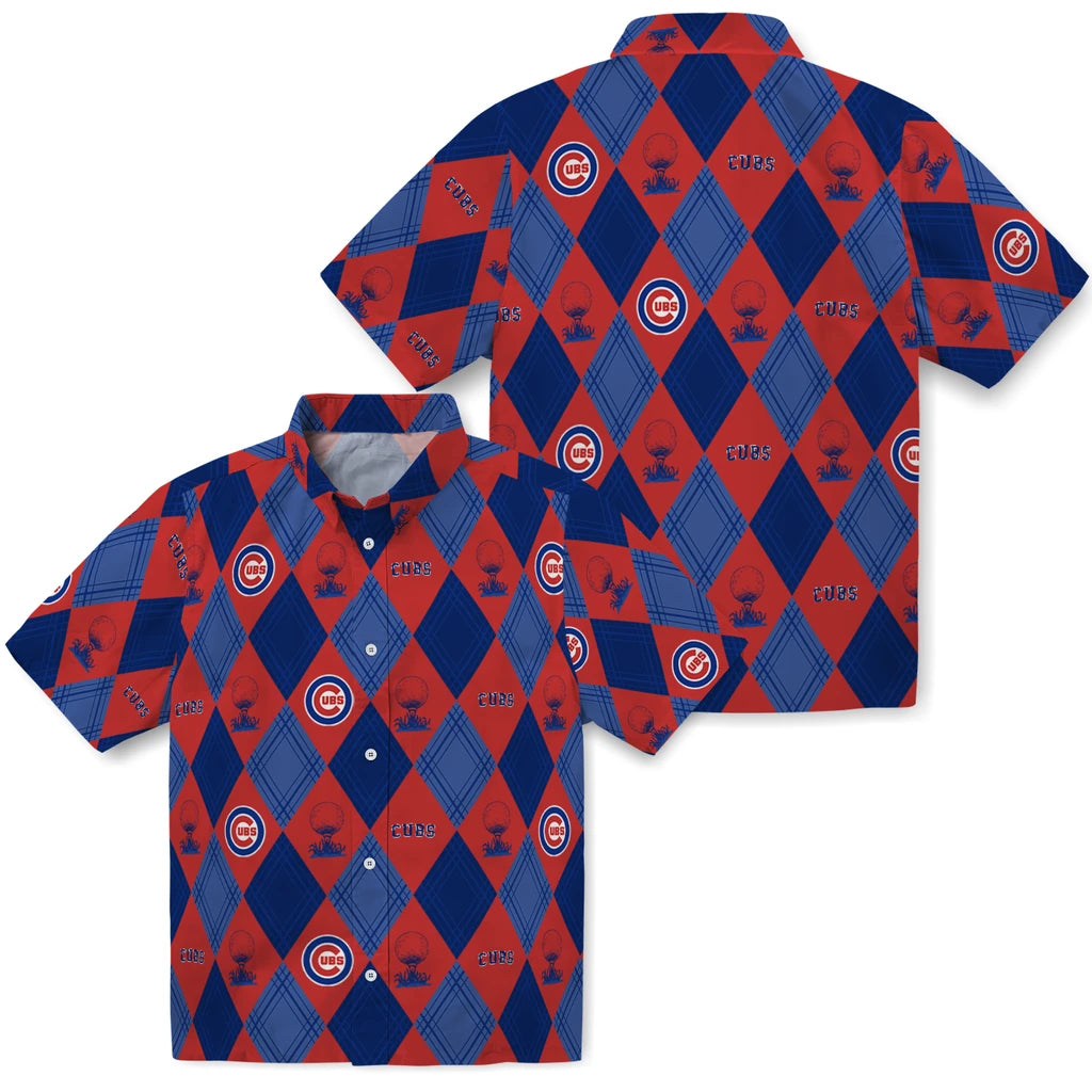 Chicago Cubs Hawaiian Shirt - Golfing Plaid | Moonbestprint