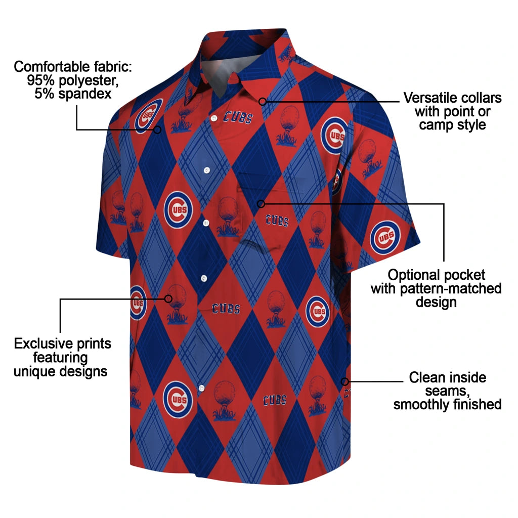 Chicago Cubs Hawaiian Shirt - Golfing Plaid | Moonbestprint