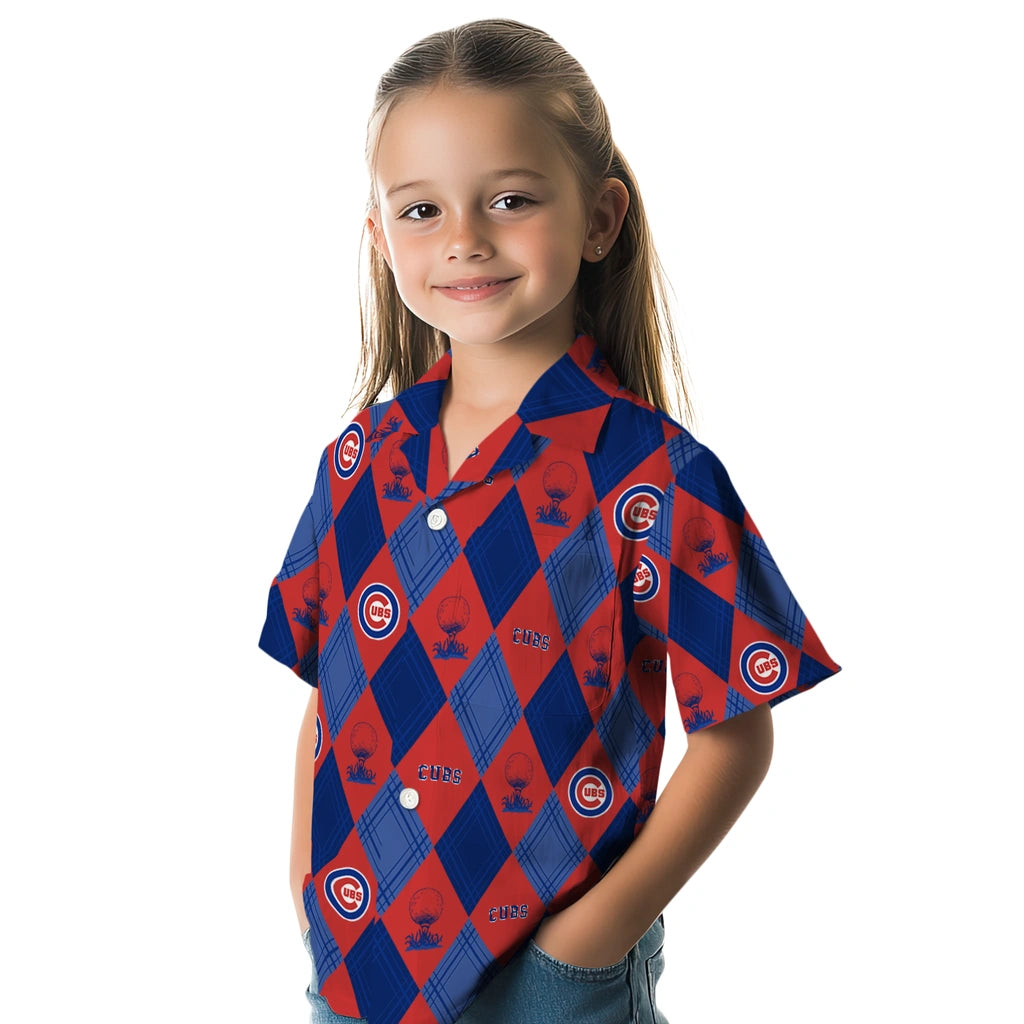 Chicago Cubs Hawaiian Shirt - Golfing Plaid | Moonbestprint