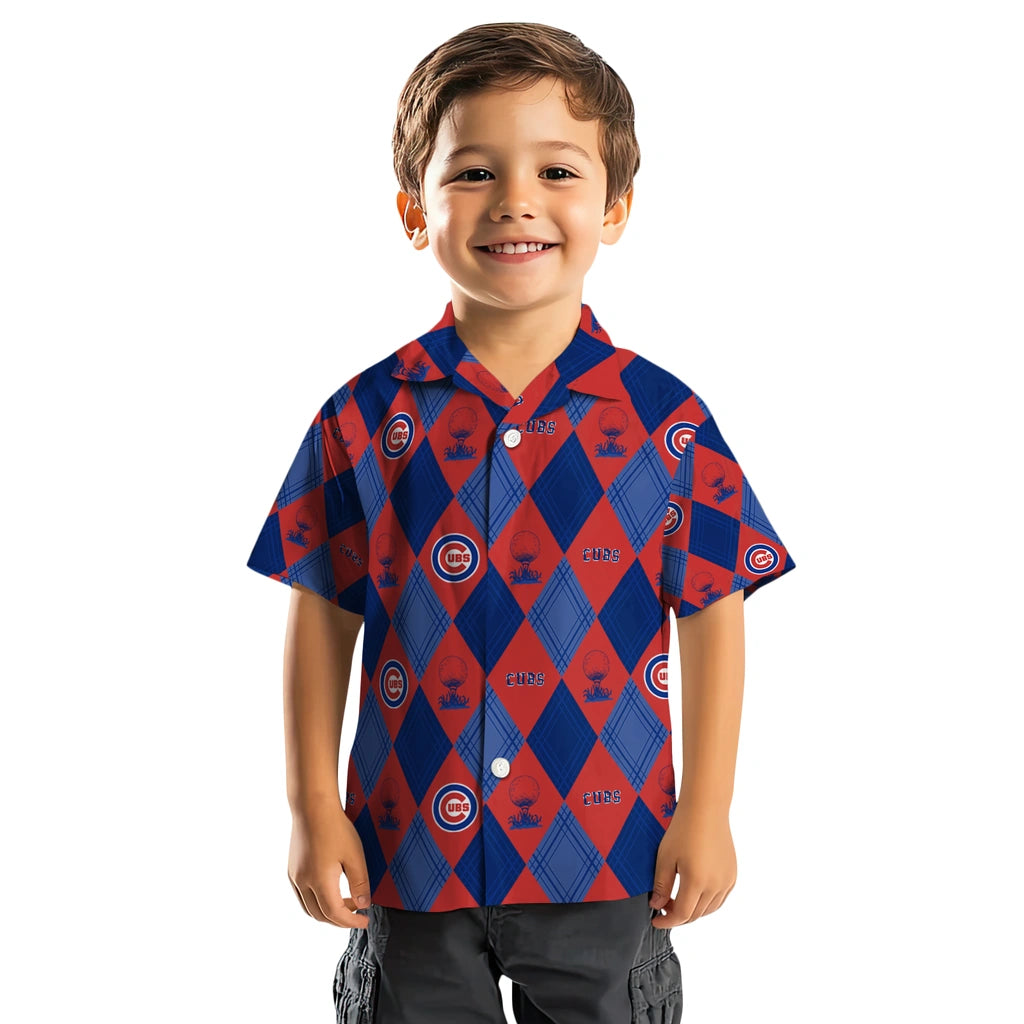Chicago Cubs Hawaiian Shirt - Golfing Plaid | Moonbestprint