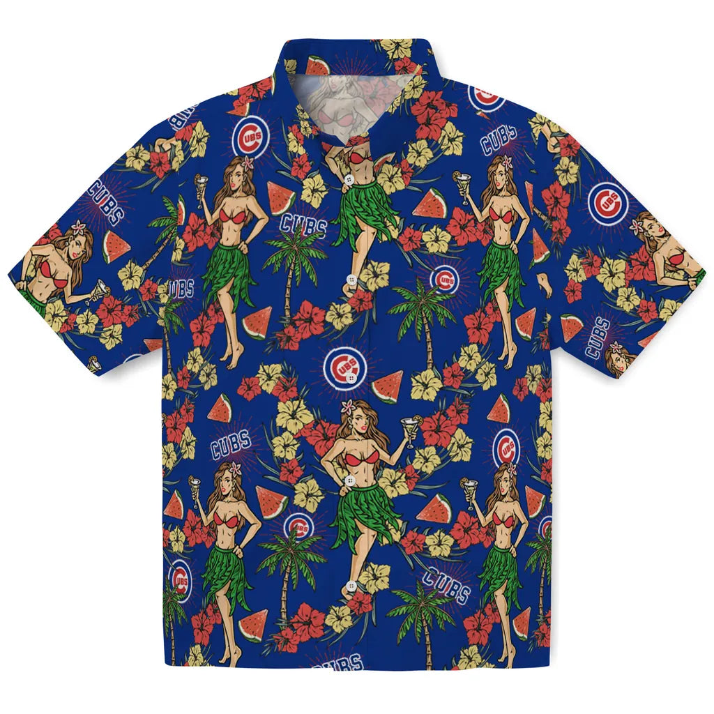Chicago Cubs Hawaiian Shirt - Hawaiian Girls Design | Moonbestprint
