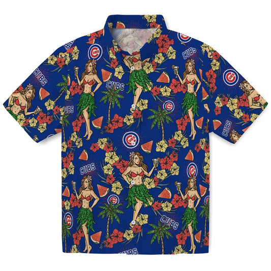 Chicago Cubs Hawaiian Shirt - Hawaiian Girls Design | Moonbestprint