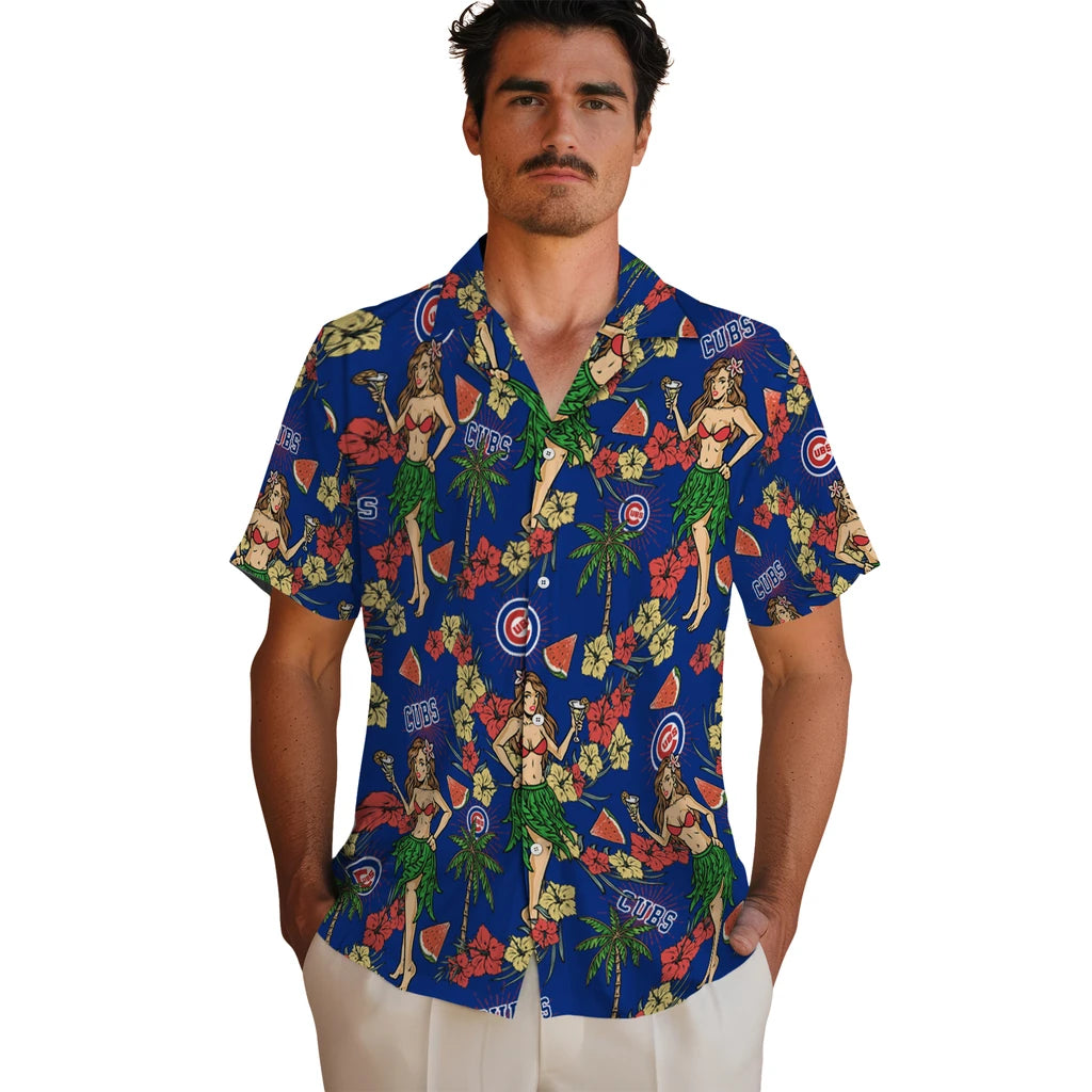 Chicago Cubs Hawaiian Shirt - Hawaiian Girls Design | Moonbestprint