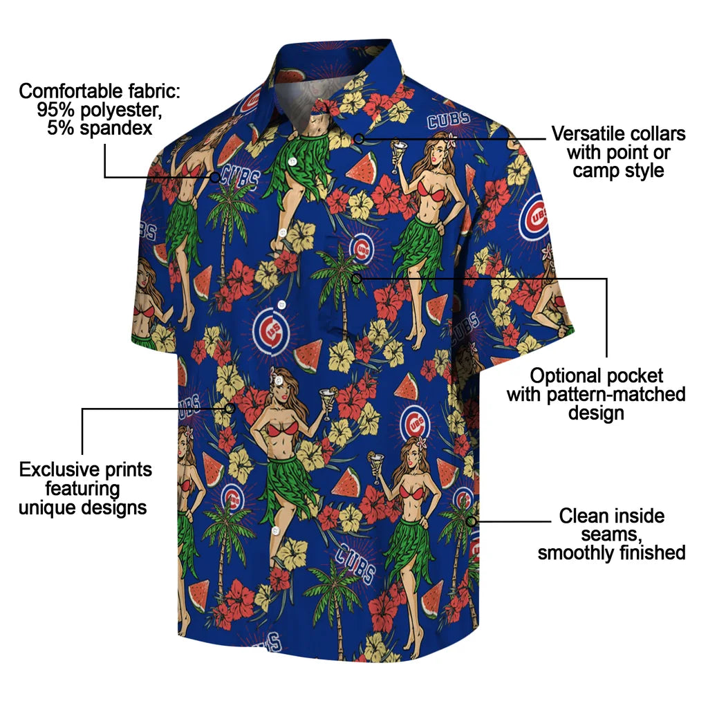 Chicago Cubs Hawaiian Shirt - Hawaiian Girls Design | Moonbestprint