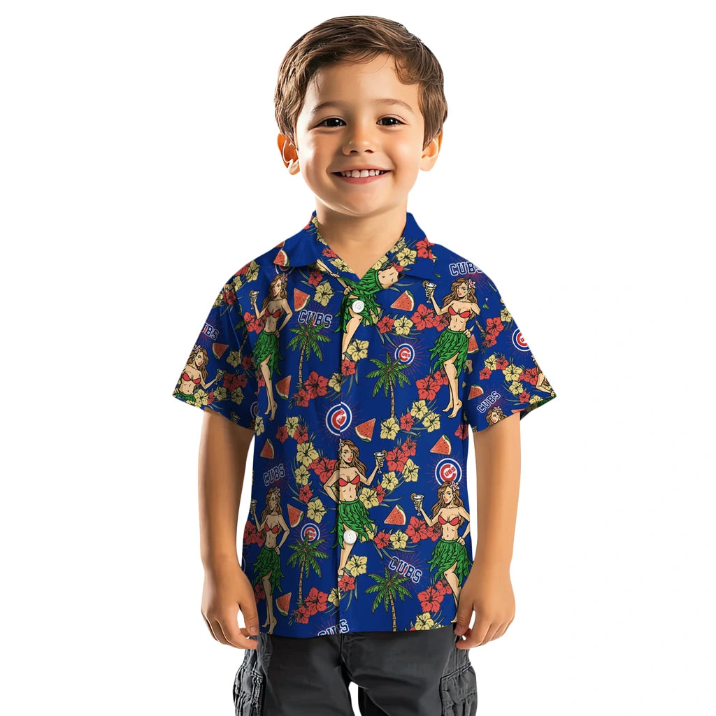 Chicago Cubs Hawaiian Shirt - Hawaiian Girls Design | Moonbestprint