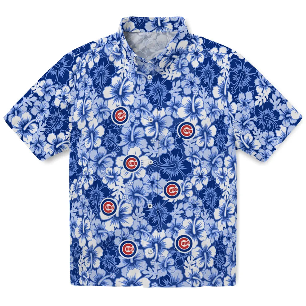 Chicago Cubs Hawaiian Shirt - Hibiscus Blooms | Moonbestprint