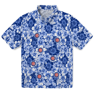 Chicago Cubs Hawaiian Shirt - Hibiscus Blooms | Moonbestprint