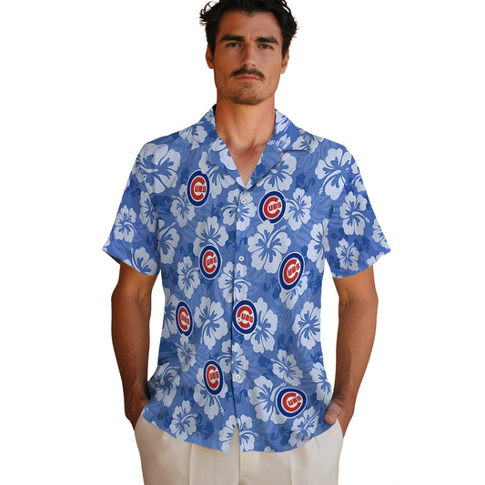 Chicago Cubs Hawaiian Shirt - Hibiscus Cluster | Moonbestprint