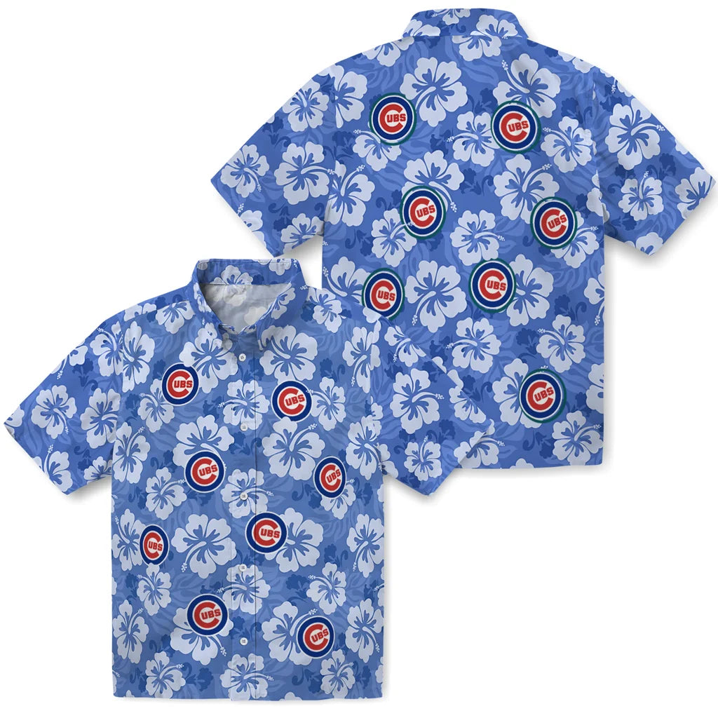 Chicago Cubs Hawaiian Shirt - Hibiscus Cluster | Moonbestprint