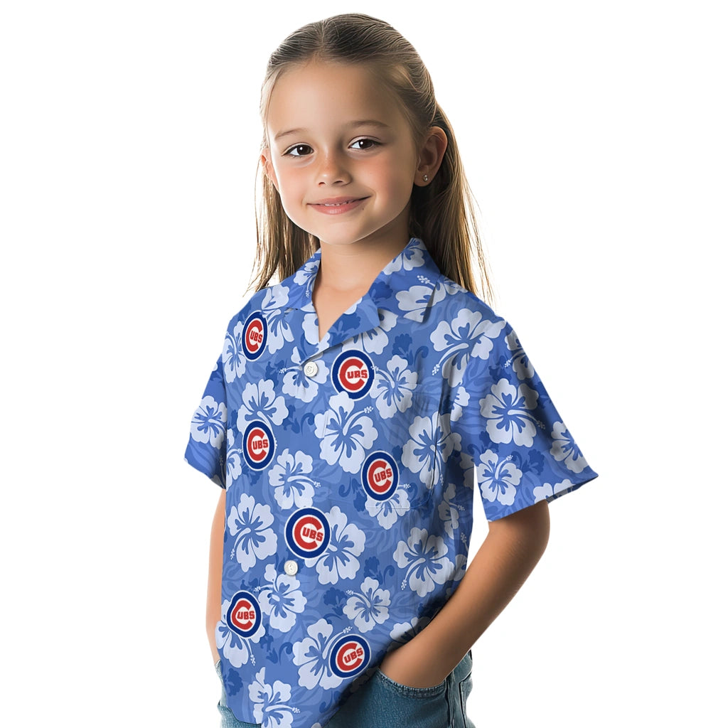 Chicago Cubs Hawaiian Shirt - Hibiscus Cluster | Moonbestprint