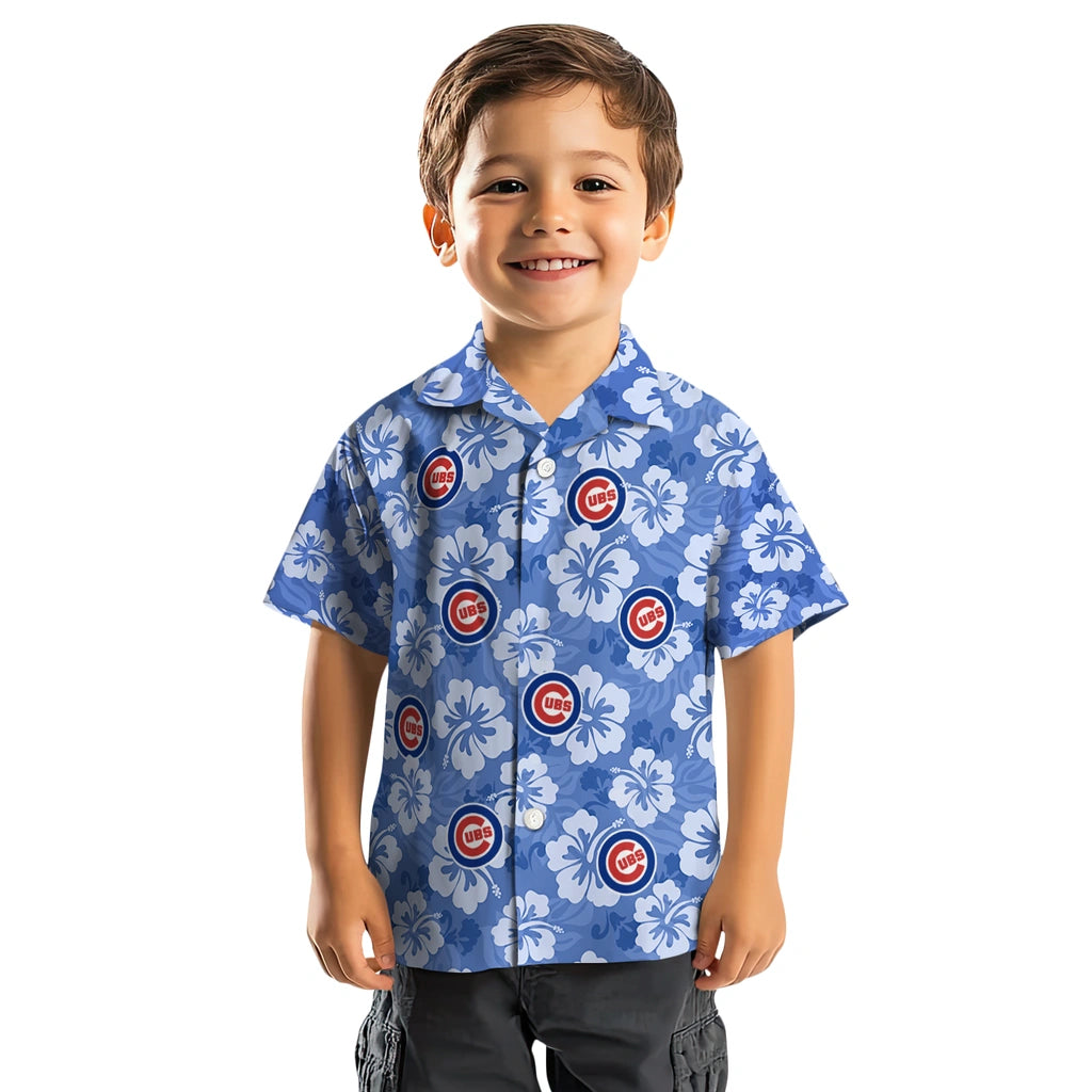 Chicago Cubs Hawaiian Shirt - Hibiscus Cluster | Moonbestprint
