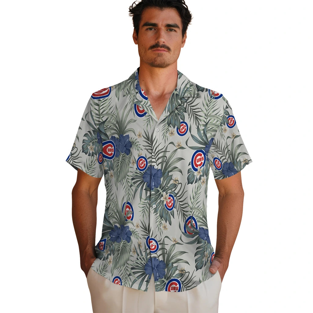 Chicago Cubs Hawaiian Shirt - Hibiscus Designs | Moonbestprint
