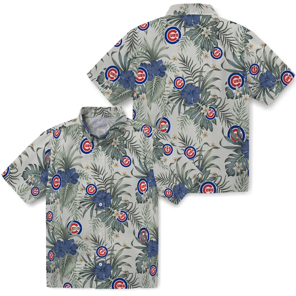 Chicago Cubs Hawaiian Shirt - Hibiscus Designs | Moonbestprint