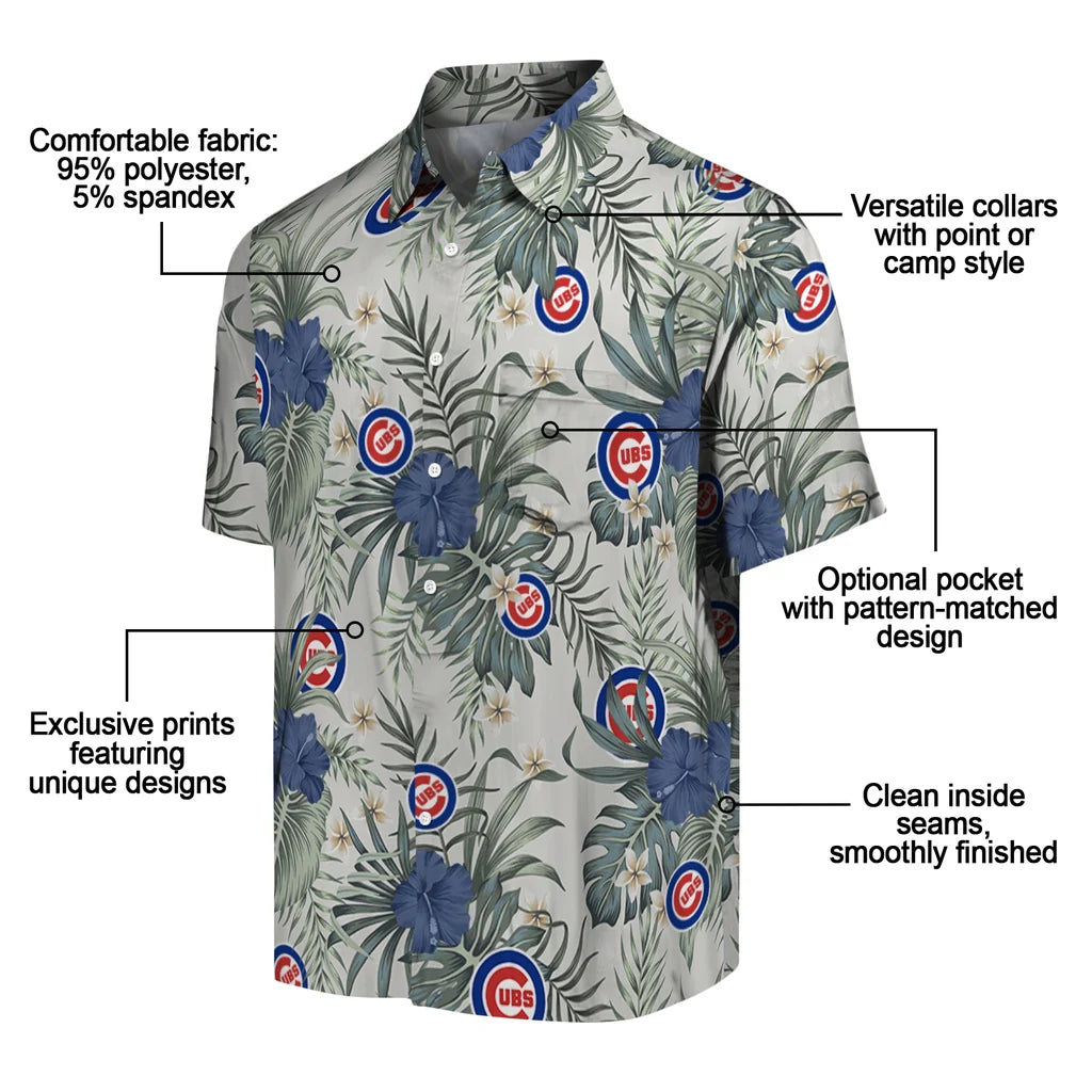 Chicago Cubs Hawaiian Shirt - Hibiscus Designs | Moonbestprint