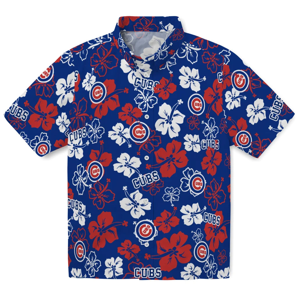 Chicago Cubs Hawaiian Shirt - Hibiscus Flower Design | Moonbestprint