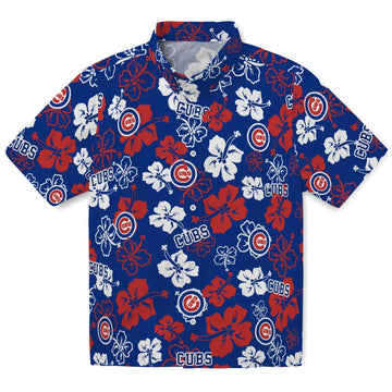 Chicago Cubs Hawaiian Shirt - Hibiscus Flower Design | Moonbestprint