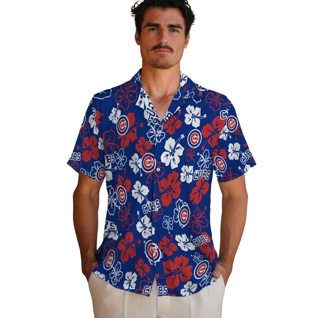 Chicago Cubs Hawaiian Shirt - Hibiscus Flower Design | Moonbestprint