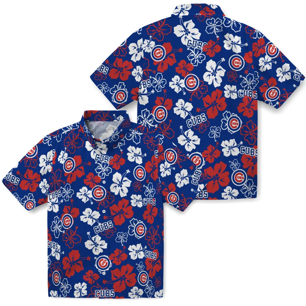 Chicago Cubs Hawaiian Shirt - Hibiscus Flower Design | Moonbestprint