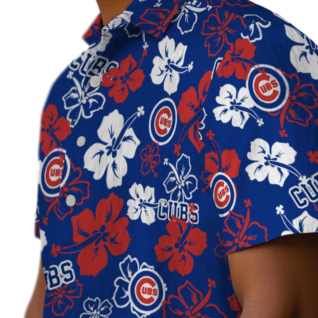 Chicago Cubs Hawaiian Shirt - Hibiscus Flower Design | Moonbestprint