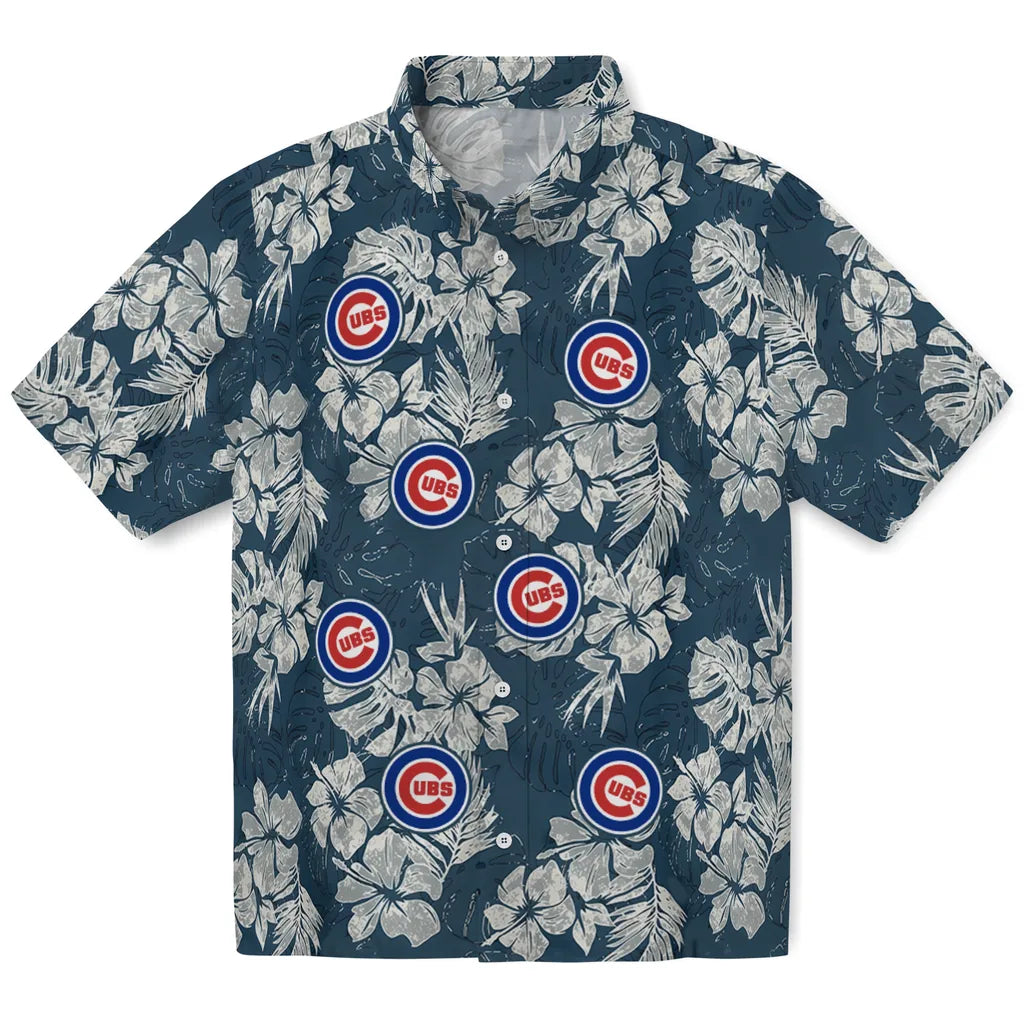 Chicago Cubs Hawaiian Shirt - Hibiscus Flowers | Moonbestprint