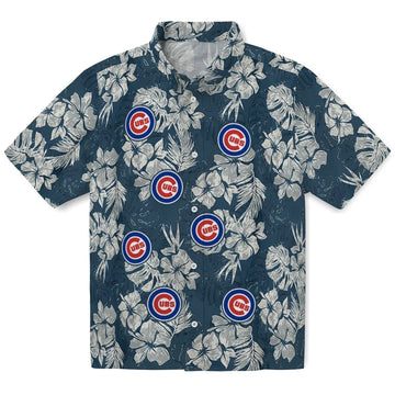 Chicago Cubs Hawaiian Shirt - Hibiscus Flowers | Moonbestprint