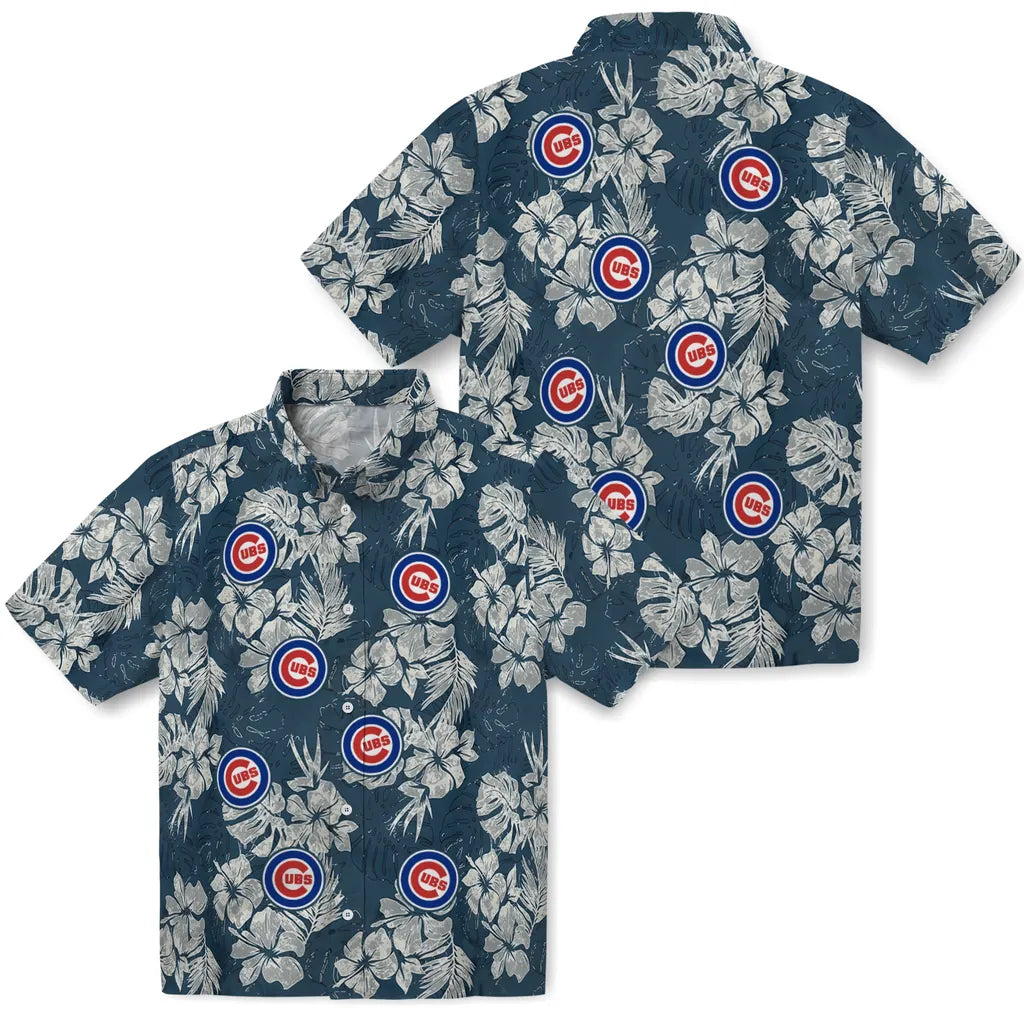 Chicago Cubs Hawaiian Shirt - Hibiscus Flowers | Moonbestprint