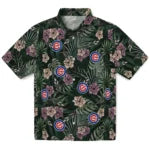 Chicago Cubs Hawaiian Shirt - Hibiscus Leaves Pattern | Moonbestprint