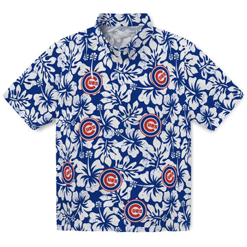 Chicago Cubs Hawaiian Shirt - Hibiscus Motif | Moonbestprint