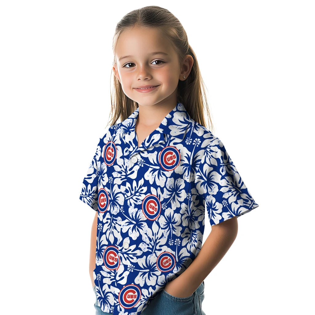 Chicago Cubs Hawaiian Shirt - Hibiscus Motif | Moonbestprint
