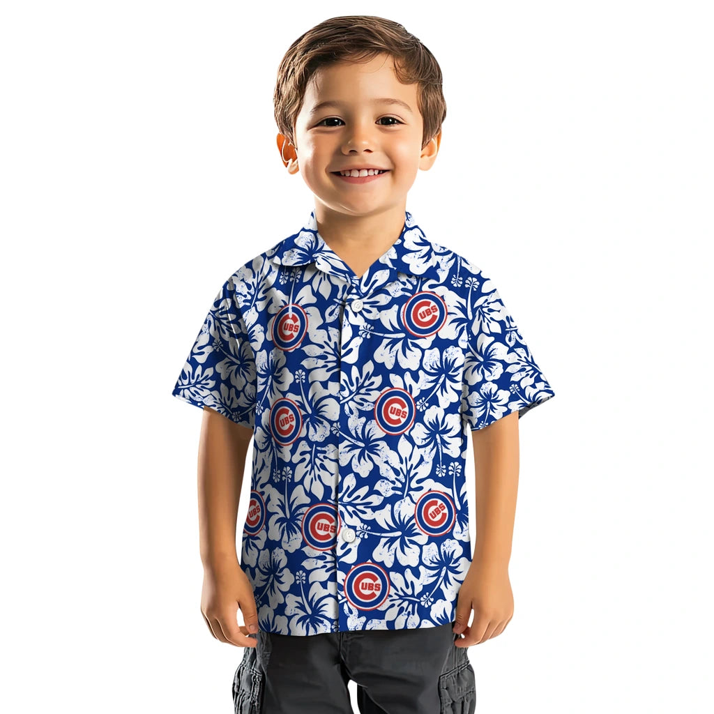 Chicago Cubs Hawaiian Shirt - Hibiscus Motif | Moonbestprint