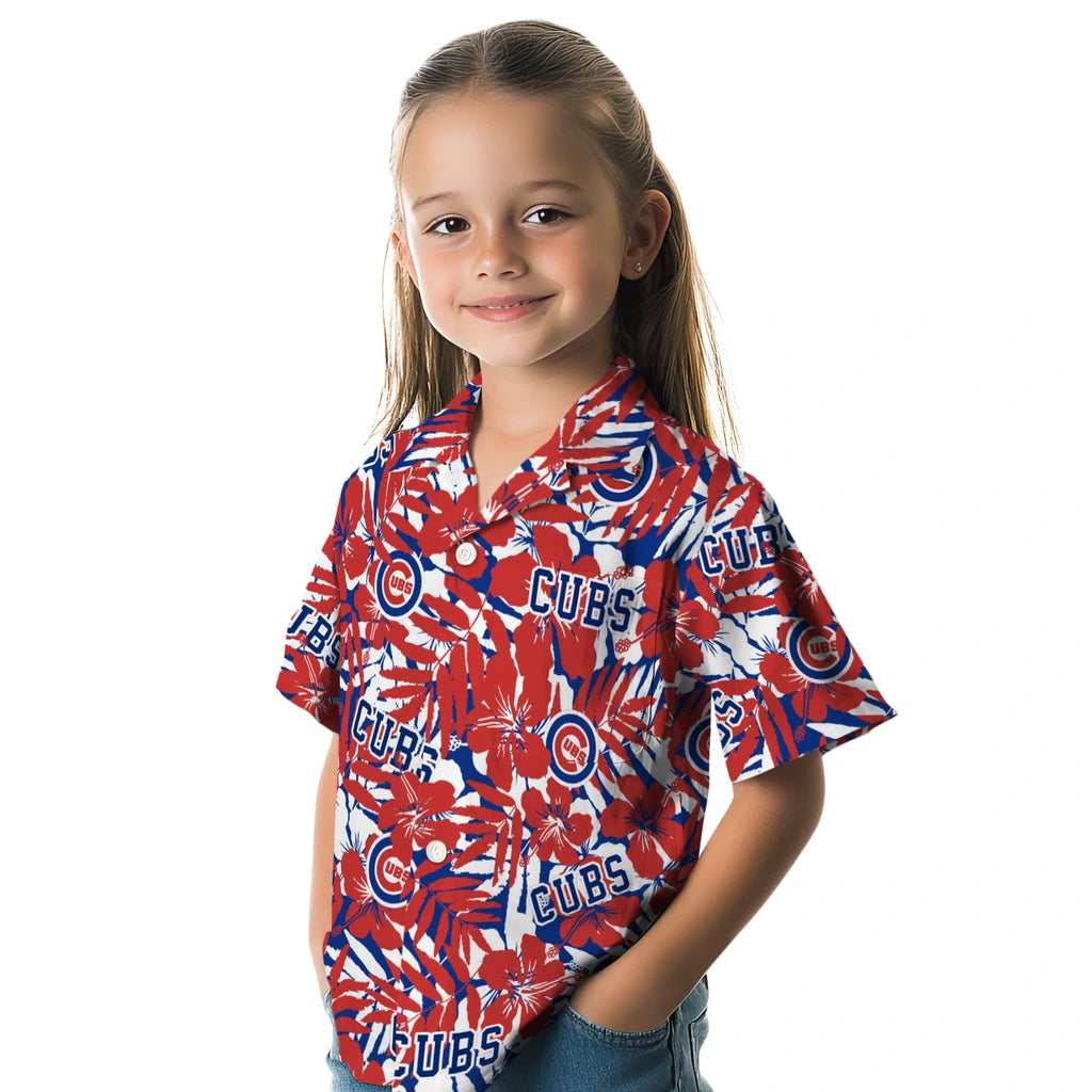 Chicago Cubs Hawaiian Shirt - Hibiscus Overlay | Moonbestprint