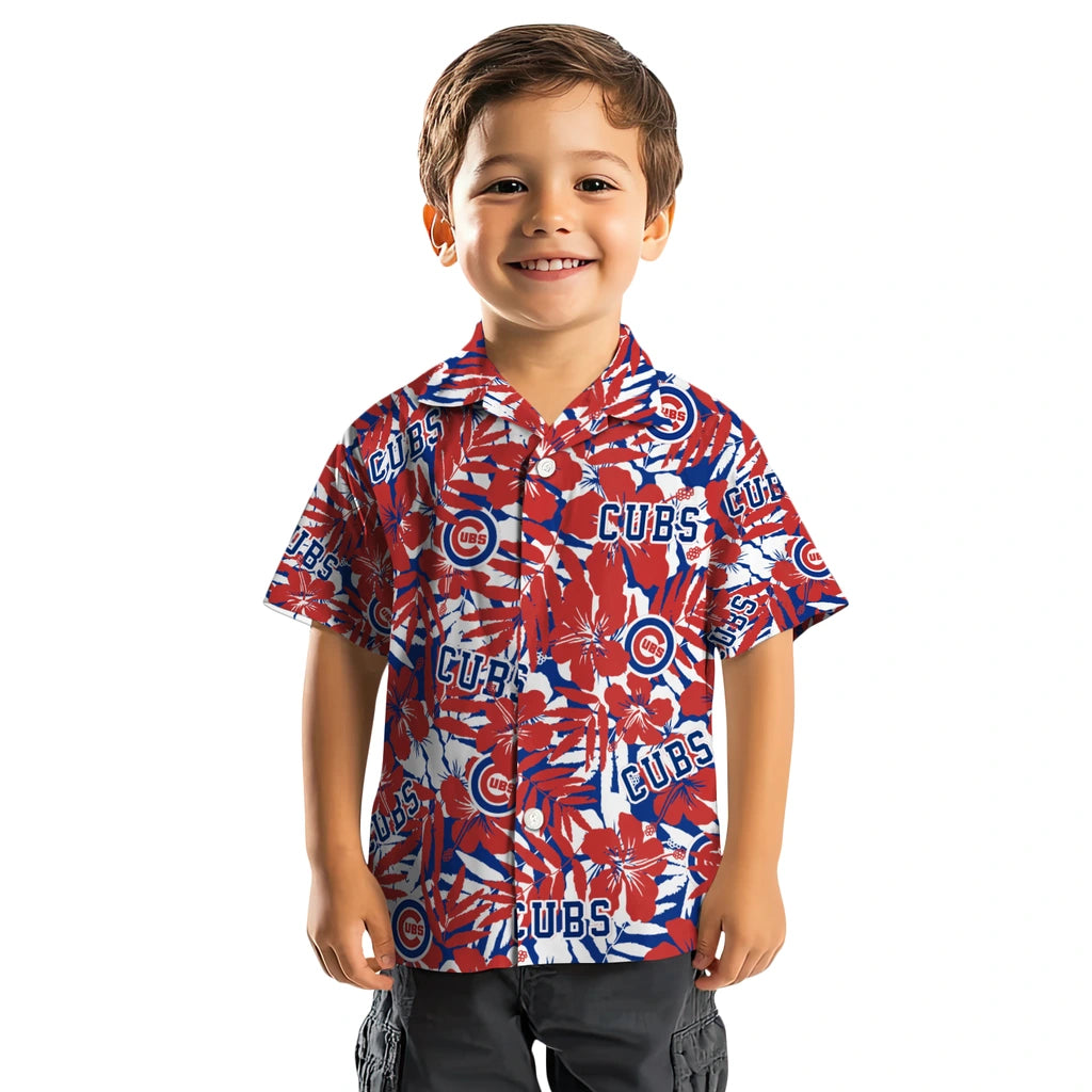 Chicago Cubs Hawaiian Shirt - Hibiscus Overlay | Moonbestprint