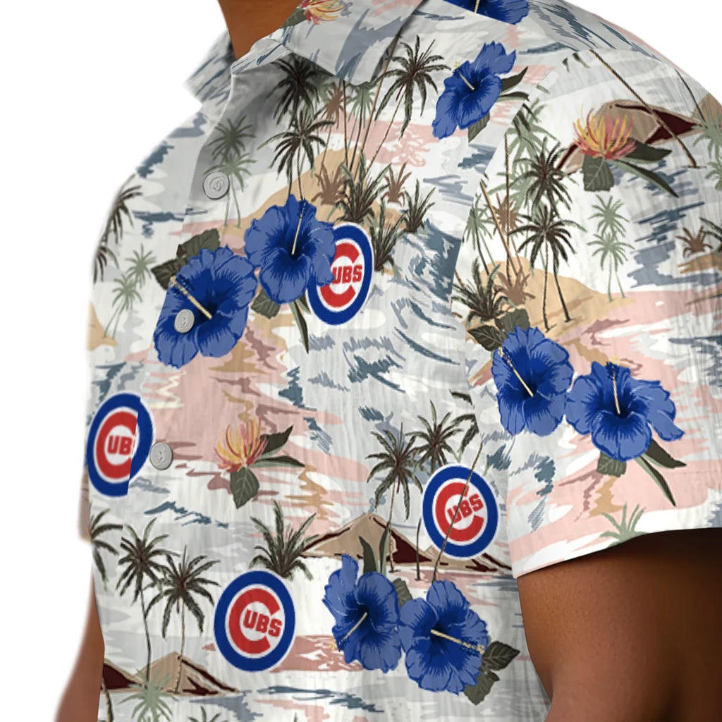 Chicago Cubs Hawaiian Shirt - Hibiscus Seaside | Moonbestprint
